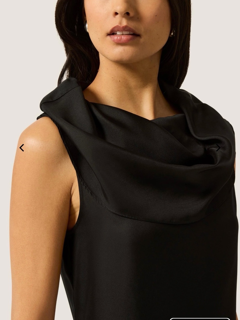 Argent Funnel Neck Dress in Silk Twill black new tags won’t leave up long med! - Picture 3 of 8
